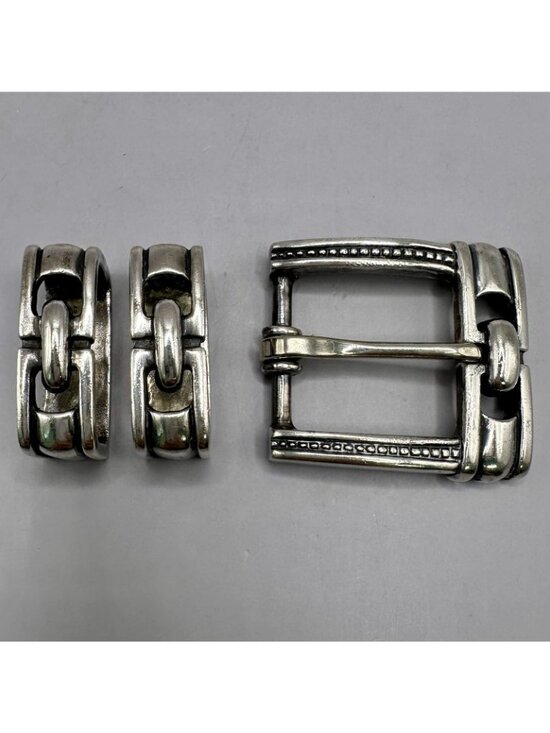 Jeff Deegan Designs Buckle Fits 1” Belt 3 Pieces Signed 925 Sterling Silver 69Gr main image 14